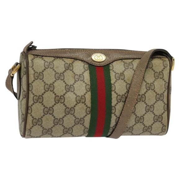 GUCCI GG Supreme Web Sherry Line Shoulder Bag Pvc Beige 89 02 018 - Picture 1 of 16